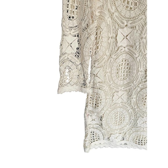 French Connection Lark Rise Lace Dress Scalloped Crochet Trim Size 4 Cream - Picture 4 of 9